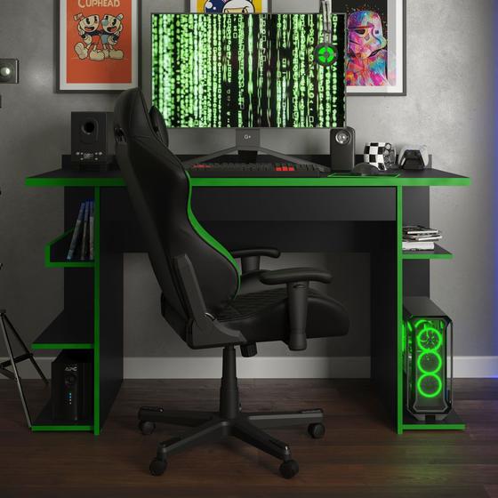 Imagem de Mesa Gamer EJ - Preto/Verde