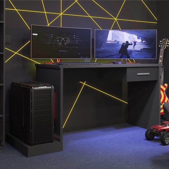 Mesa Gamer Escrivaninha 1 Gaveta DRX 9000 Móveis Leão Menor preço em Mesa Gamer Escrivaninha 1 Gaveta DRX 9000 Móveis Leão