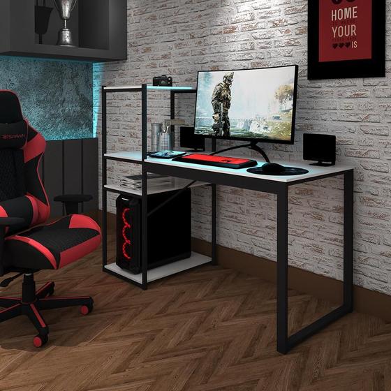 Mesa Gamer Escrivaninha Home Office Prateleiras é boa?
