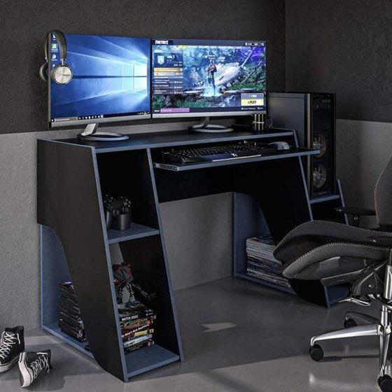 Mesa Gamer Escrivaninha Kyoto Politorno Menor preço em Mesa Gamer Escrivaninha Kyoto Politorno