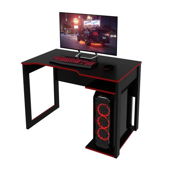 Imagem de Mesa Gamer Multimóveis CR25057 Preta/Vermelho