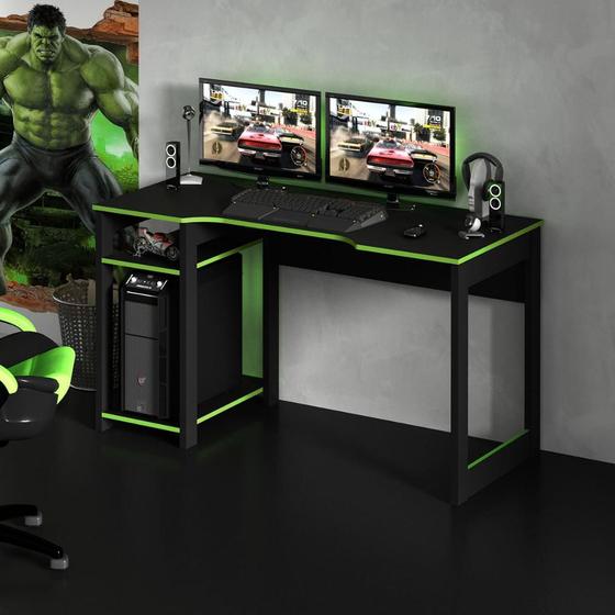 Imagem de Mesa Gamer Para 2 Monitores com Montagem Reversível 136 cm