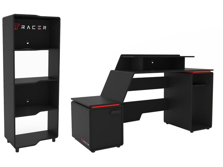 Imagem de Mesa Gamer XT Racer Space Two Preto e Vermelho