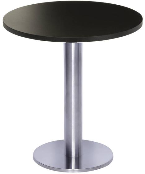 Mesa Georgia 80 cm Tampo Preto Redondo Base Big em Inox - 38495 Menor preço em Mesa Georgia 80 cm Tampo Preto Redondo Base Big em Inox - 38495
