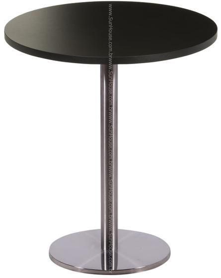Mesa Georgia 80 cm Tampo Preto Redondo Base Inox - 38480 Menor preço em Mesa Georgia 80 cm Tampo Preto Redondo Base Inox - 38480