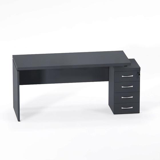 Mesa Gerência Com Pé Gaveteiro 04 Gavetas PE 40 Pandin 1,64 x 0,60 M Grafito Imagem de Mesa Gerência Com Pé Gaveteiro 04 Gavetas PE 40 Pandin 1,64 x 0,60 M Grafito