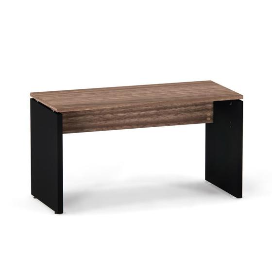 Imagem de Mesa Gerência Pé Painel P25 Pandin 1,35 M Walnut e Preto