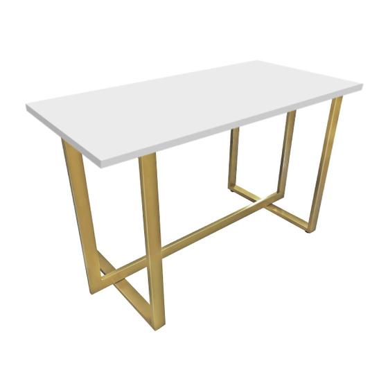 Imagem de Mesa Halden 1,20m x 0,60m - Dourado/Branco