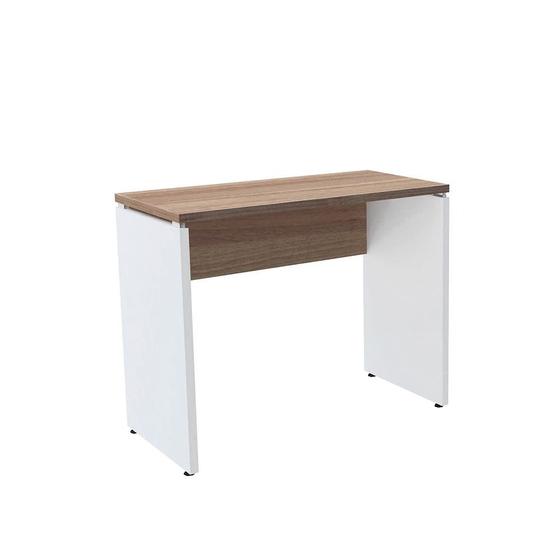 Imagem de Mesa Home Office Pé Painel P25 Pandin 90 CM Noce Naturale e Branco