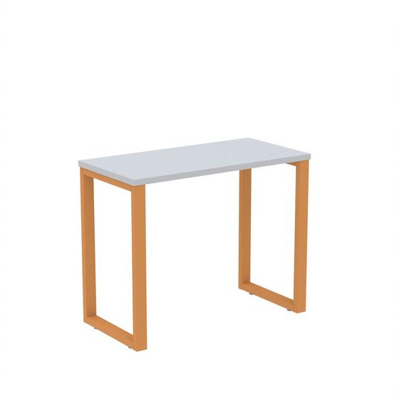 Imagem de Mesa Home Office Tubular P25 Pandin 90 CM Cinza e Laranja