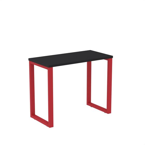 Imagem de Mesa Home Office Tubular P25 Pandin 90 CM Preto e Vermelho