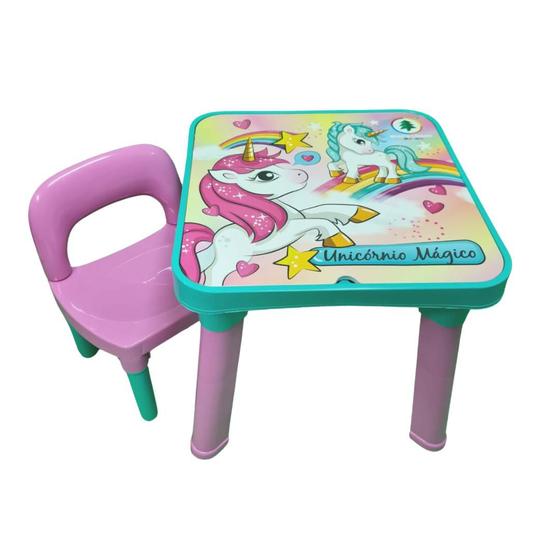 Imagem de Mesa Infantil com Cadeira com Porta Objetos para Atividade - Monte Líbano