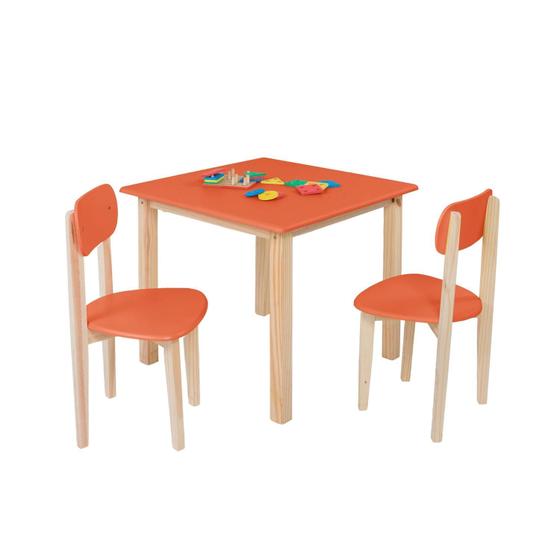 Imagem de Mesa Infantil Didatica Com 2 Cadeiras Colorida Em Madeira