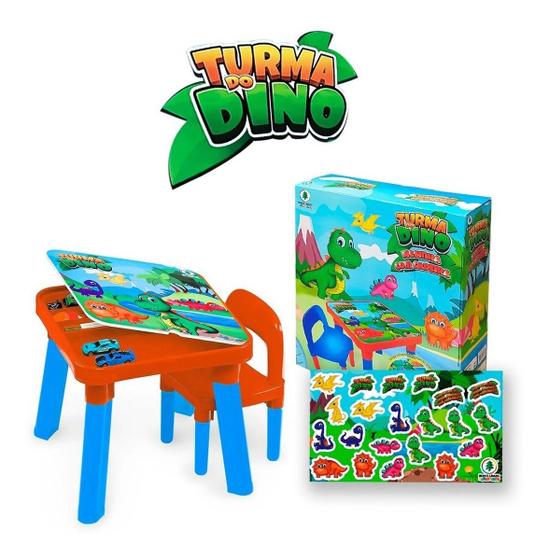 Imagem de Mesa Infantil Didática Turma Do Dino Com Divisórias