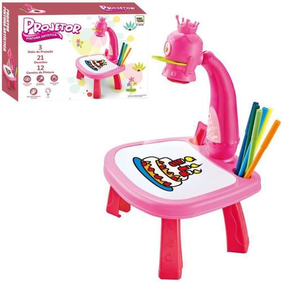 Imagem de Mesa Infantil Projetor Imagem Canetinha + Apagador Princesas