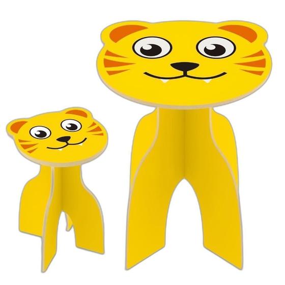 Imagem de Mesa Infantil Tiger Madeira Mesinha Didatica Cadeira Amarela