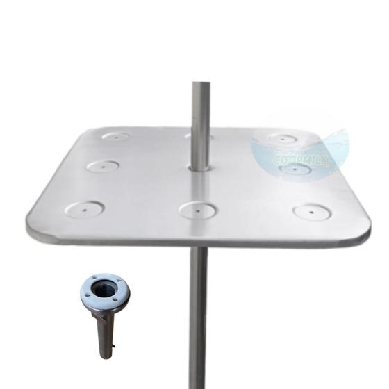 Imagem de Mesa Inox Com Regulagem P/ Piscina Bar Molhado + Chumbador