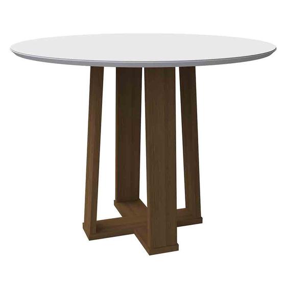 Imagem de Mesa Isabela 100x100cm - Imbuia/Off White