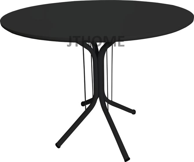 Imagem de Mesa Jantar 70cm Redonda preta Mdf Base 4 Apoio Isa