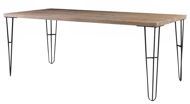 Imagem de Mesa Jantar Bronx Madeira Driftwood Pes Aco Grafite 190cm - 38358