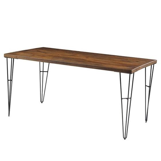 Imagem de Mesa Jantar Bronx Retangular Live Edge Rustic Brown Base Grafite 140cm - 54484