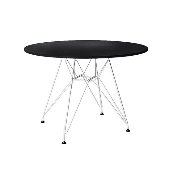 Imagem de Mesa Jantar Eames Redonda Preta 90cm com Ferro Branco - Up Home