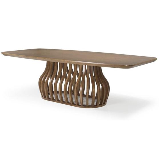 Imagem de Mesa Jantar Heos Tampo Barril e Base Madeira Tauari 220cm - 70962