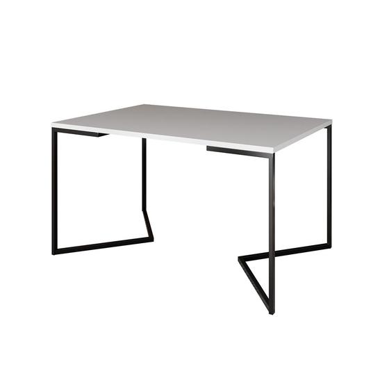 Imagem de Mesa Jantar Industrial Branca Retangular 137x90cm Base V Ferro Preto