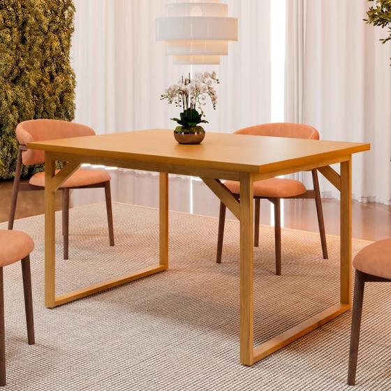 Mesa Jantar Industrial Tampo Mdf 120cm X 80cm Cor Naturale Menor preço em Mesa Jantar Industrial Tampo Mdf 120cm X 80cm Cor Naturale