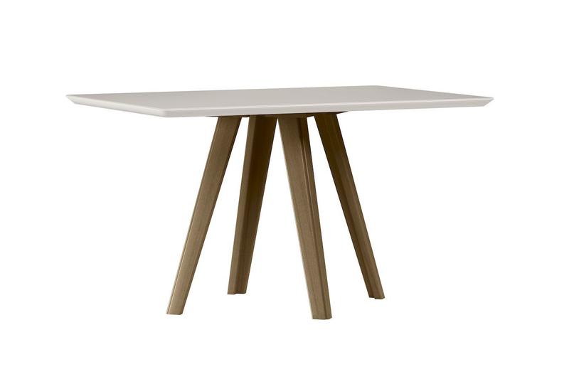 Imagem de Mesa Jantar Mariah Amêndoa 135x90cm Pés Madeira