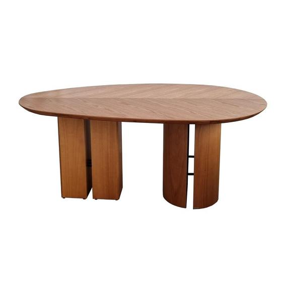 Imagem de Mesa Jantar Sampa Orgânica Tampo e Base em Madeira cor Castanho 180 cm - 72354