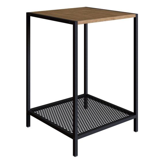 Imagem de Mesa Lateral 1 Prateleira Estilo Industrial York Vermont/Preto - Artesano