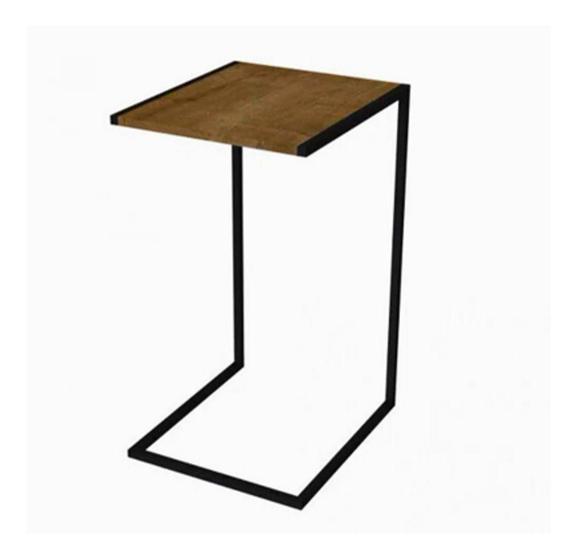 Imagem de MESA LATERAL AÇO/MDF ESTILO INDUSTRIAL MOBBILI ML-02 (Informar cor da estrutura e MDF via mensagem após a compra, por gentileza)