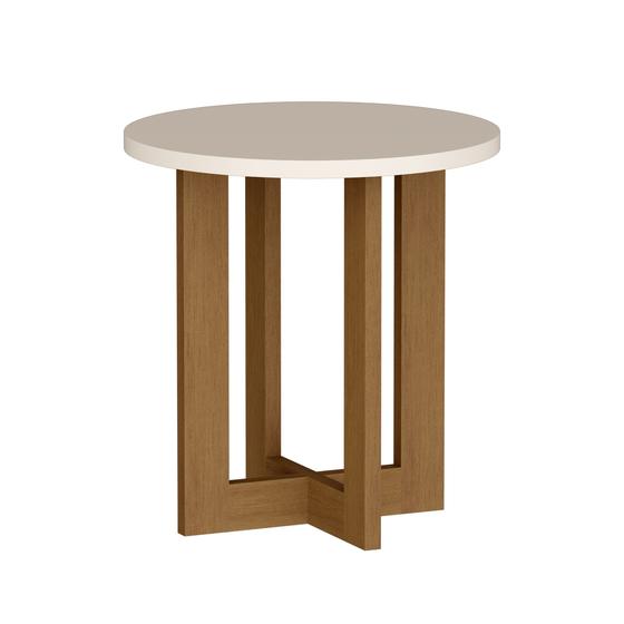 Imagem de Mesa Lateral/Apoio Redonda Design Moderno - Ideal para Sala e Decoração