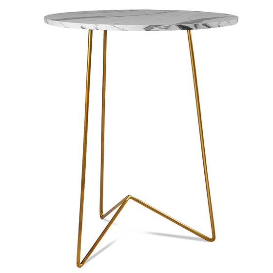 Imagem de Mesa Lateral Athenas Alta - Dourada/Vulcano