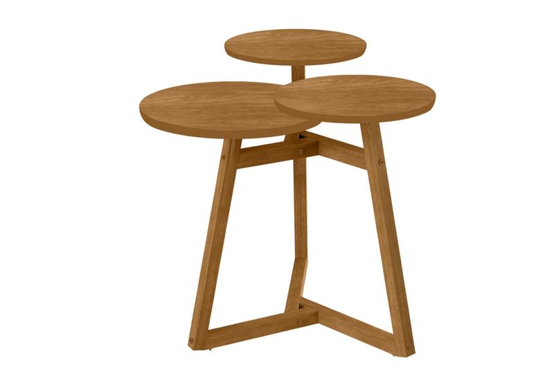 Mesa Lateral Classic 3 Tampos Nature - Tebarrot Móveis Menor preço em Mesa Lateral Classic 3 Tampos Nature - Tebarrot Móveis