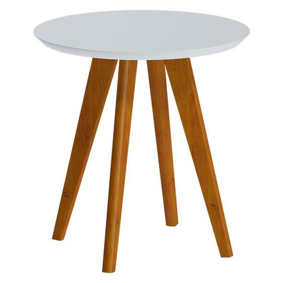 Imagem de Mesa Lateral Classic Redonda Branco  Acetinado - Imcal