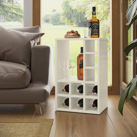 Imagem de Mesa Lateral com Adega Siena cor Off White - Comprar Móveis em Casa