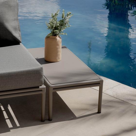 Imagem de Mesa Lateral com Tampo Alumínio 40x80cm Refúgio Cabecasa Madeiramadeira