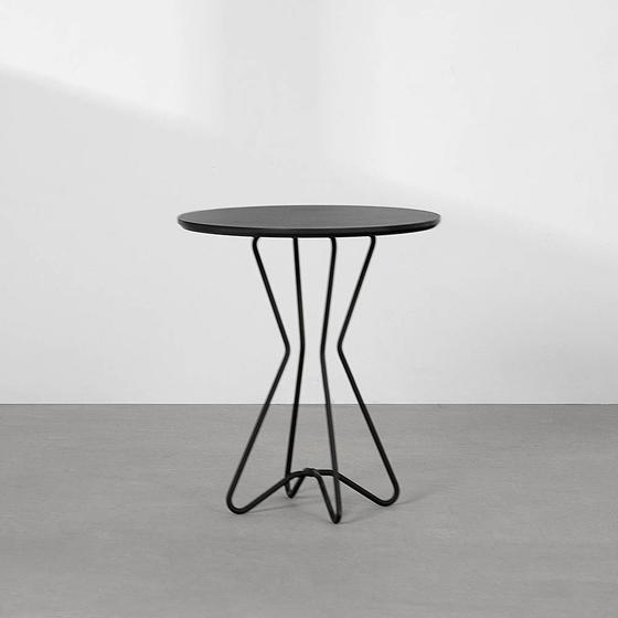 Imagem de Mesa Lateral Coup Redonda Preto e Granizo - 47x42cm