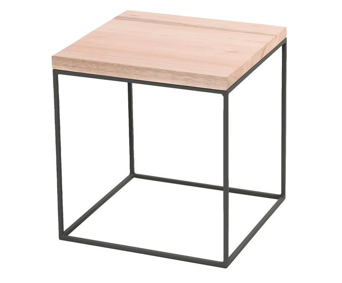 Imagem de Mesa Lateral Cubo Preto Baixa 30 x 40 x 30 cm