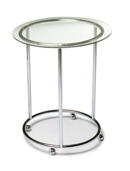 Imagem de Mesa Lateral Dallas Cromada com Vidro Incolor - 17353