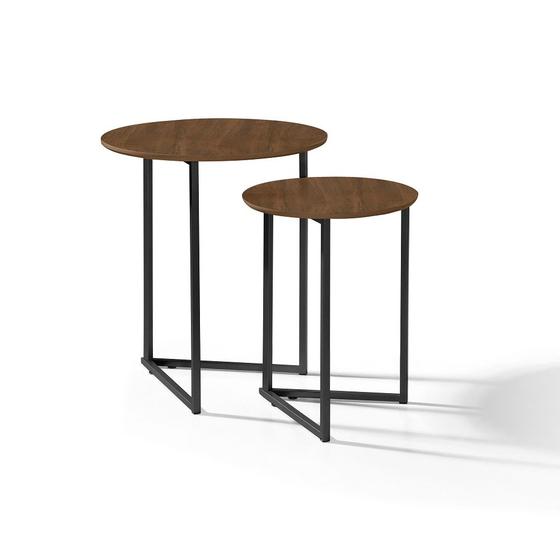 Imagem de Mesa Lateral Decorativa Jade Pé De Metal Estilo Industrial