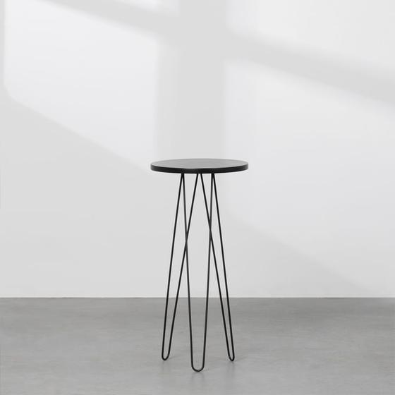 Imagem de Mesa Lateral Fancy Redonda 26x58cm  Preto