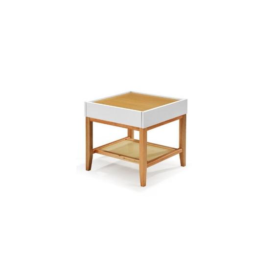 Mesa Lateral Multiuso ML-01 c/ 1 Gaveta Madeira Laca Branca - Studio Mais Stilo Imagem de Mesa Lateral Multiuso ML-01 c/ 1 Gaveta Madeira Laca Branca