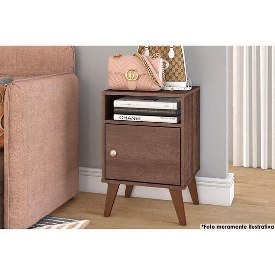 Imagem de Mesa Lateral p/ Sala RT3145 c/ 1 Porta Rustico - Movelbento