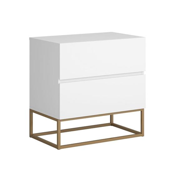 Imagem de Mesa Lateral Retangular Eros 45cm Com Base De Ferro Dourado