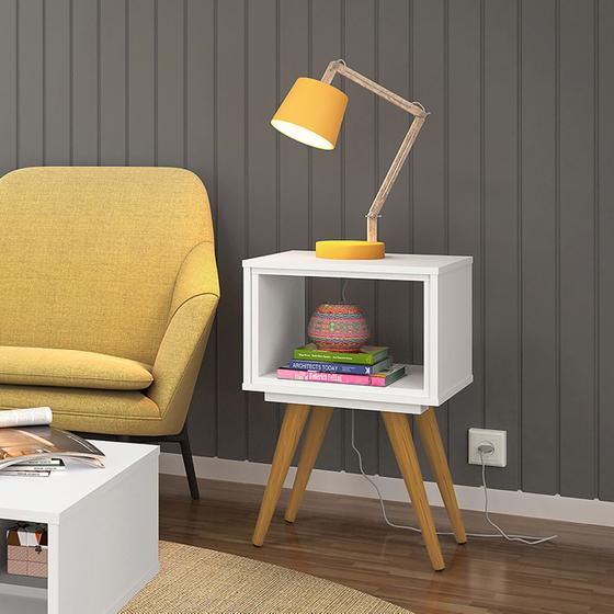 Imagem de Mesa Lateral Retro 40 1 Nicho Branco - Olivar Móveis