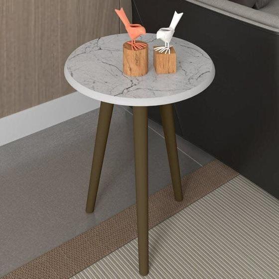 Imagem de Mesa Lateral Retrô Brilhante 48cm Decor Bechara