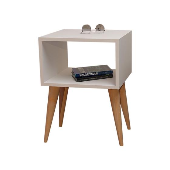 Mesa Lateral Retro Quadrado Dublin Branco - Moveise Menor preço em Mesa Lateral Retro Quadrado Dublin Branco - Moveise